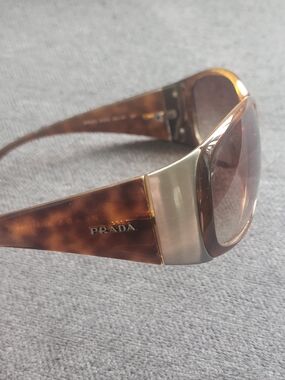 Prada Tortoiseshell Frame Sunglasses with Nickel Accents 2005 Vintage